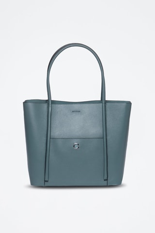 Sac porté épaule en cuir - Bleu