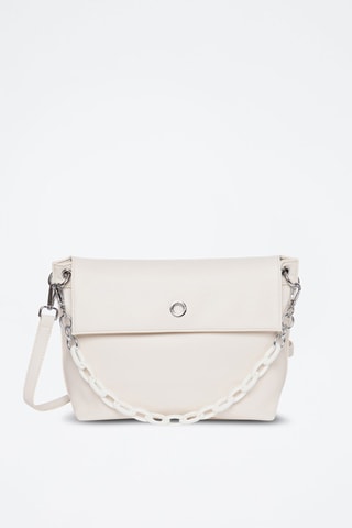 Sac bandoulière en croûte de cuir Vogue - Blanc