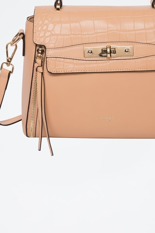 Sac bandoulière en cuir Corner - Beige
