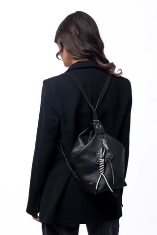 Sac à dos en cuir Granola - Noir