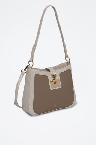 Sac porté épaule en cuir Expresso - Beige