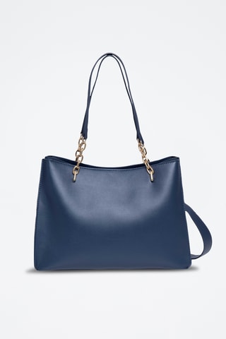 Sac porté épaule en cuir Nolian - Bleu marine