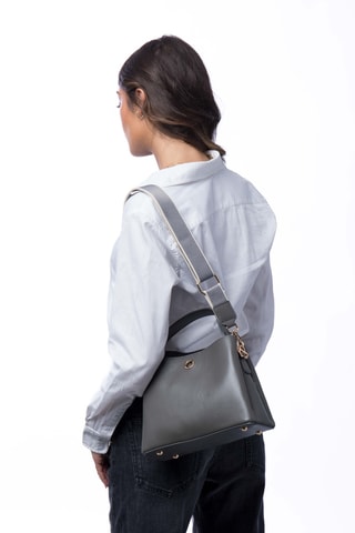 Sac à main en cuir Margarita - Gris foncé