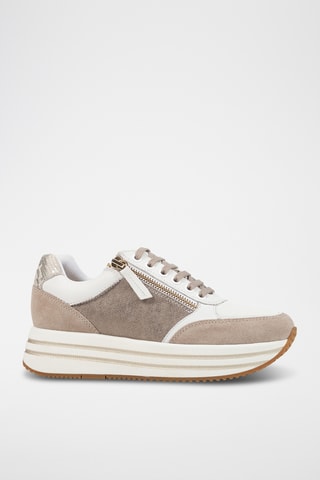 Baskets plateformes en cuir Kency - Blanc et beige