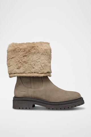 Bottines fourrées en nubuck Iridea - Taupe