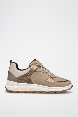 Baskets plateformes en cuir de veau Spherica - Taupe