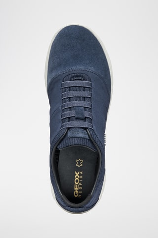 Baskets en cuir de veau nubuck Nebula - Bleu marine