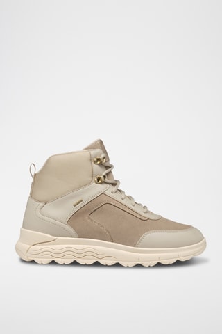 Baskets montantes en cuir de veau Spherica - Taupe