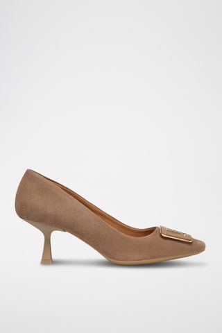 Escarpins en cuir de chèvre nubuck Giselda - Nude