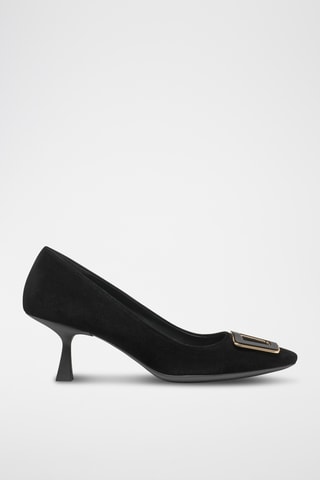 Escarpins en cuir de chèvre nubuck Giselda - Noir