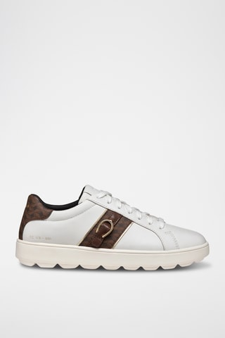 Baskets en cuir Spherica - Blanc et marron