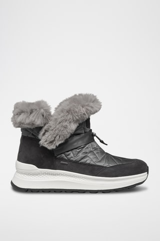 Bottines fourrées en cuir de veau nubuck Spherica - Anthracite et gris