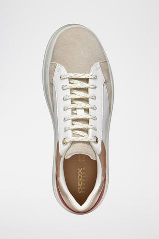 Baskets en cuir de veau nubuck Spherica - Blanc et beige