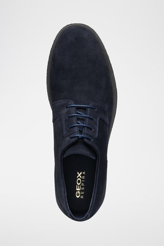 Derbys en cuir de veau nubuck Claudio - Bleu marine