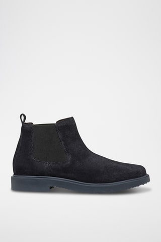 Bottines Chelsea en cuir de veau nubuck Massimiano - Bleu marine