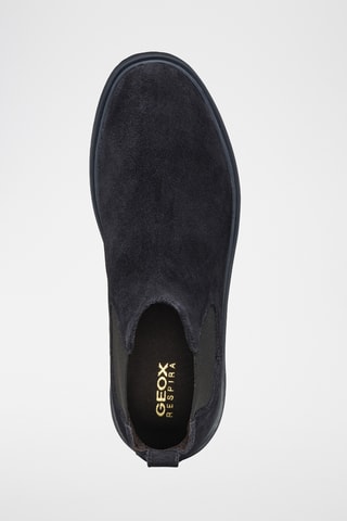Bottines Chelsea en cuir de veau nubuck Massimiano - Bleu marine