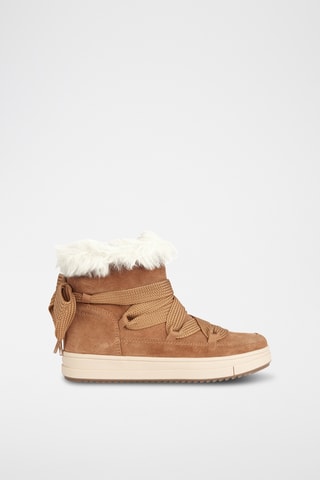 Bottines fourrées en nubuck Rebecca - Marron clair