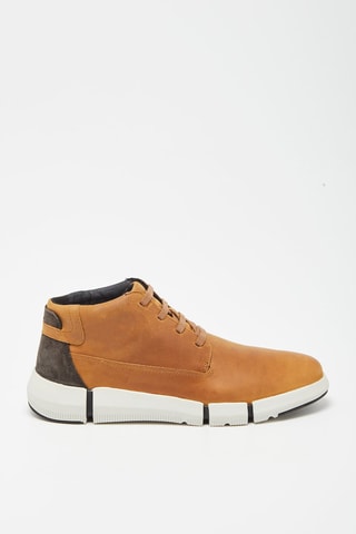 Baskets montantes en cuir Adacter Moutarde et anthracite