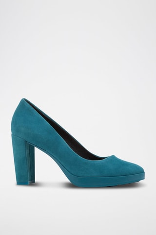 Escarpins en cuir de mouton Walk - Bleu canard