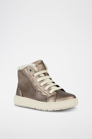 Baskets montantes fourrées en nubuck Theleven - Doré