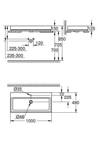 Keramische Staande Wastafel Cube