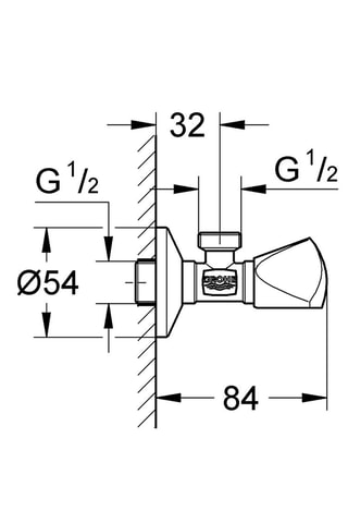 Torneira de canto 1/2” para lavatório 
