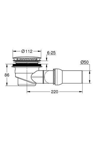 Sortie horizontale pour receveur de douche