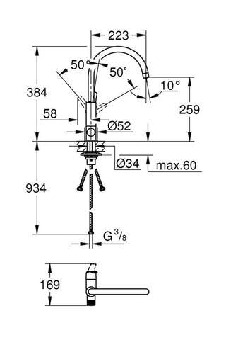 Mitigeur évier filtrant Baucurve