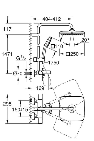 Thermostatische Doucheset