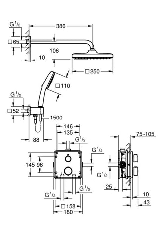 Ingebouwde thermostatische douche set Quickfix - Precision