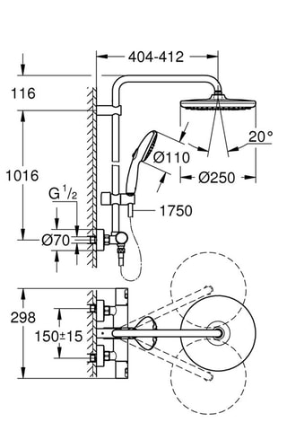 Thermostatische Doucheset Vitalio Start System