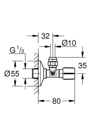Torneira de paragem esquadro 1/2”