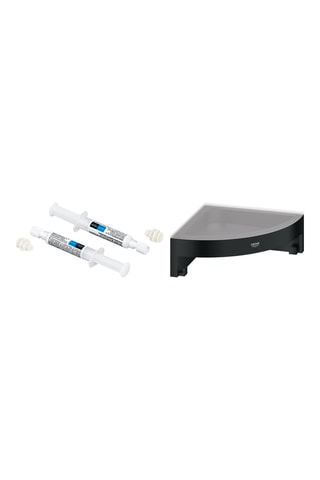 Tablette d'angle de douche et 2 colles pour accessoires - 2 x 2,5 ml