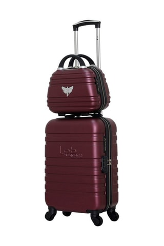 Handbagagetrolley en Beautycase Aurélia-H (S/K) - 55/23 cm - Paars