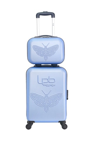 Handbagagetrolley en Beautycase Francette-H (S/K) - 50/23 cm - Blauw