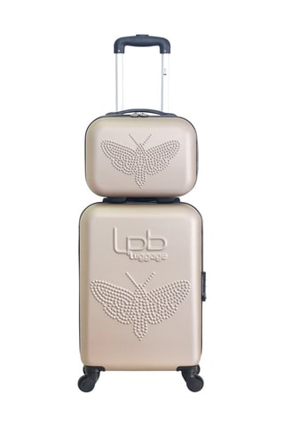 Handbagagetrolley en Beautycase Francette-H (S/K) - 50/21,5 cm - Beige
