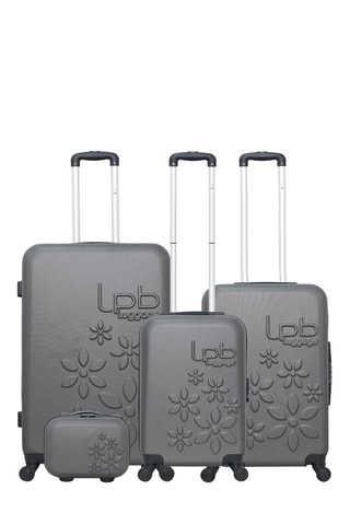 Set van 3 Trolleys met Beautycase Eleonor-C Antraciet - Grijs