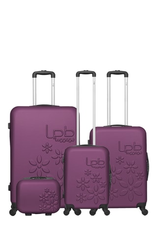 Set van 3 Trolleys met Beautycase Eleonor-C Paars - Paars