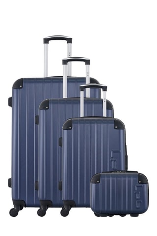 Set van 3 Trolleys en Beautycase Hambourg-c Marineblauw - Blauw