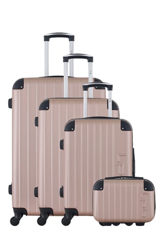 Set van 3 Trolleys en Beautycase Hambourg-c Roségoudkleurig - Roze