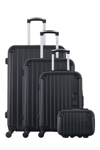 Set van 3 Trolleys en Beautycase Hambourg-c Zwart - Zwart