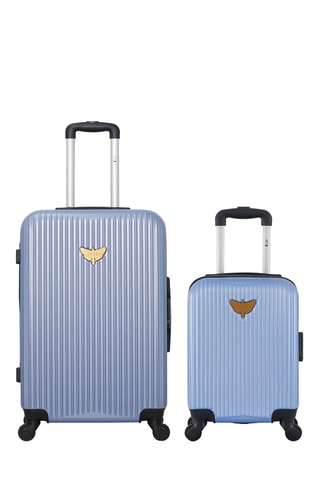 XXS Trolley en Weekendtrolley Agata - Hemelsblauw - 46/65 cm - Blauw