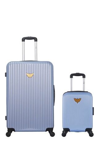 XXS Trolley en Grote Trolley Agata - Hemelsblauw - 46/75 cm - Blauw