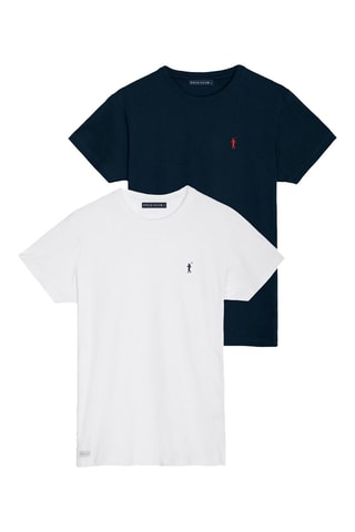 2 t-shirts Blanc et bleu marine
