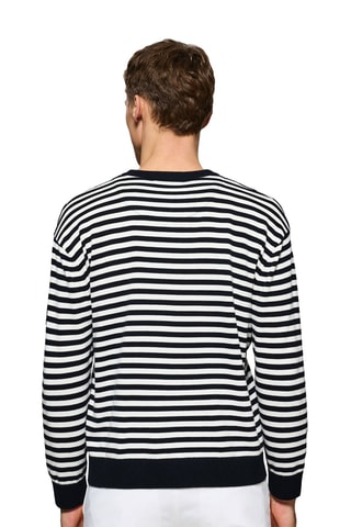 Pull - Bleu marine et blanc