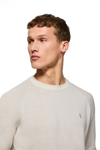 Pull regular en lin - Ecru