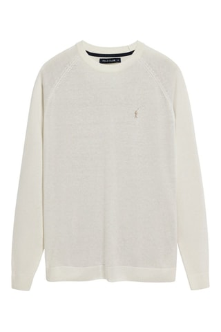 Pull regular en lin - Ecru
