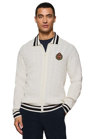 Gilet - Ecru et bleu marine