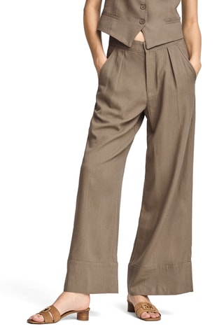 Pantalon wide legs en lin - Taupe