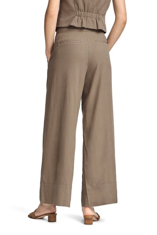 Pantalon wide legs en lin - Taupe